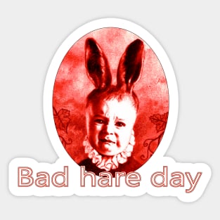 Bad Hare Day Mutant Bunny Baby Design Sticker